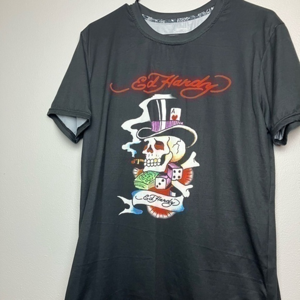 Ed Hardy short sleeve T-Shirt Men’s Size Large Black